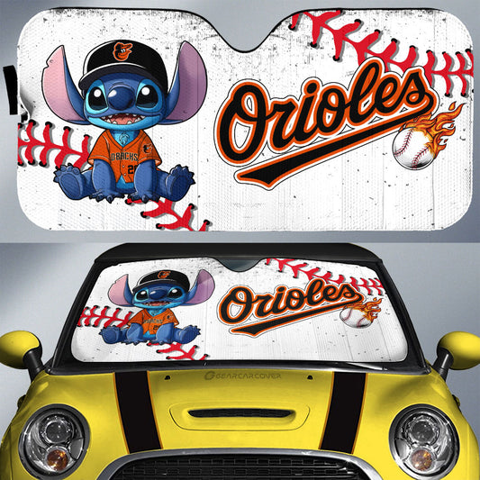 Baltimore Orioles Car Sunshade Stitch Theme Collection - Gearcarcover - 1