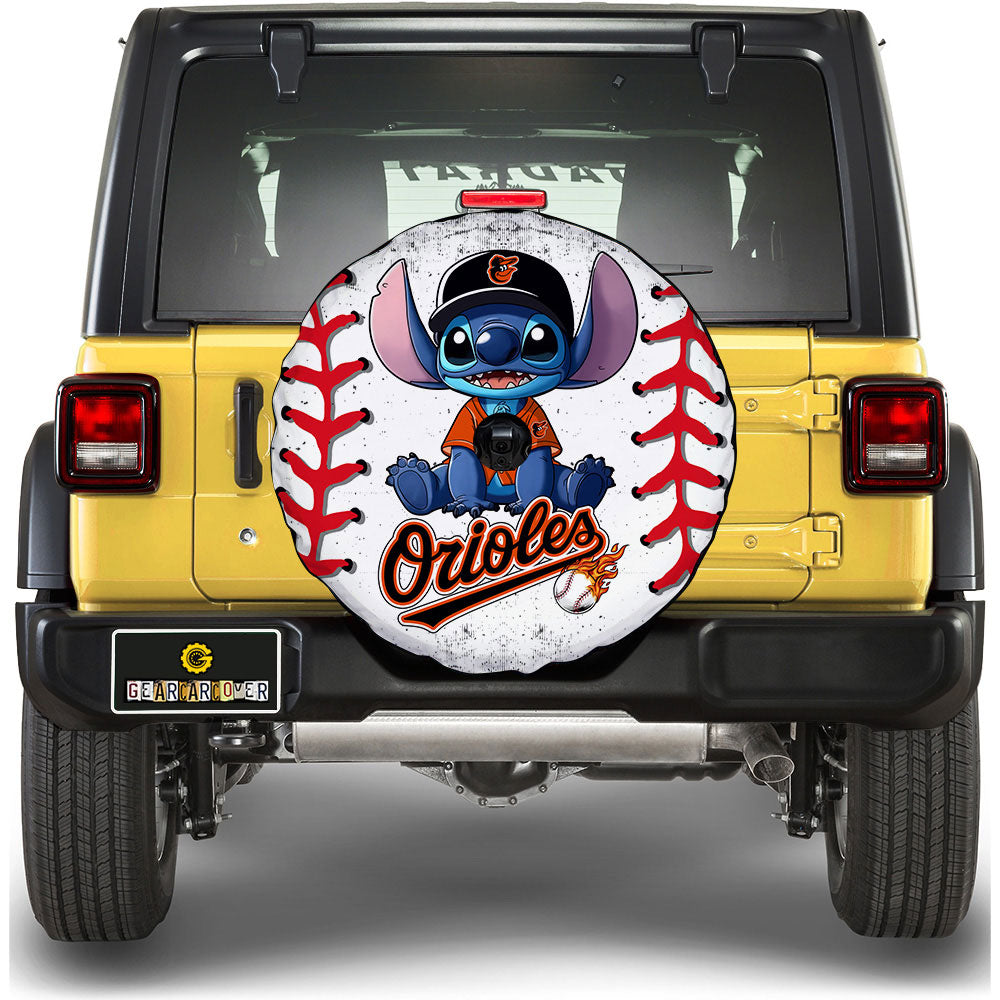 Baltimore Orioles Spare Tire Covers Camera Hole Stitch Theme Collection - Gearcarcover - 1