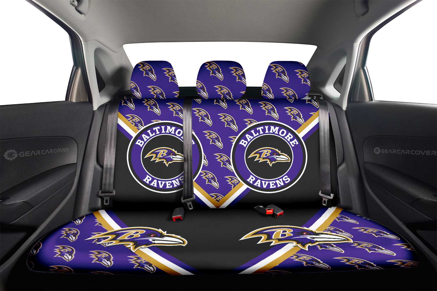 Baltimore Ravens Car Back Seat Cover Custom Car Decorations For Fans - Gearcarcover - 2