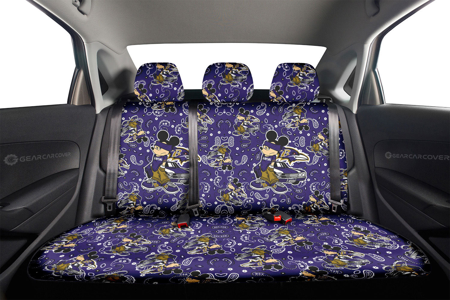 Baltimore Ravens Car Back Seat Covers Cartoon Theme Collection - Gearcarcover - 2