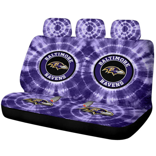 Baltimore Ravens Car Back Seat Covers Custom Tie Dye Car Accessories - Gearcarcover - 1