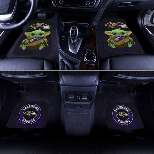 Baltimore Ravens Car Floor Mats Baby Yoda Car Accessories For Fan - Gearcarcover - 2