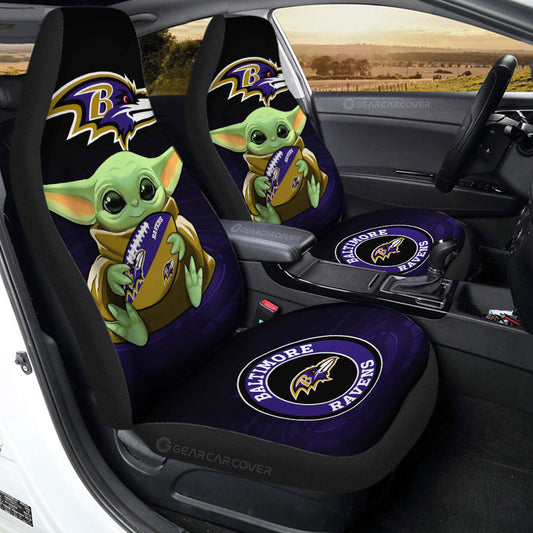 Baltimore Ravens Car Seat Covers Baby Yoda Car Accessories For Fan - Gearcarcover - 2