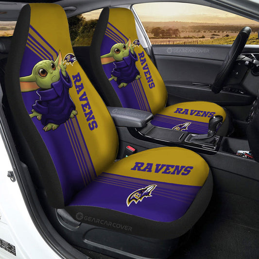 Baltimore Ravens Car Seat Covers Baby Yoda Car Accessories - Gearcarcover - 2