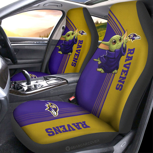 Baltimore Ravens Car Seat Covers Baby Yoda Car Accessories - Gearcarcover - 1