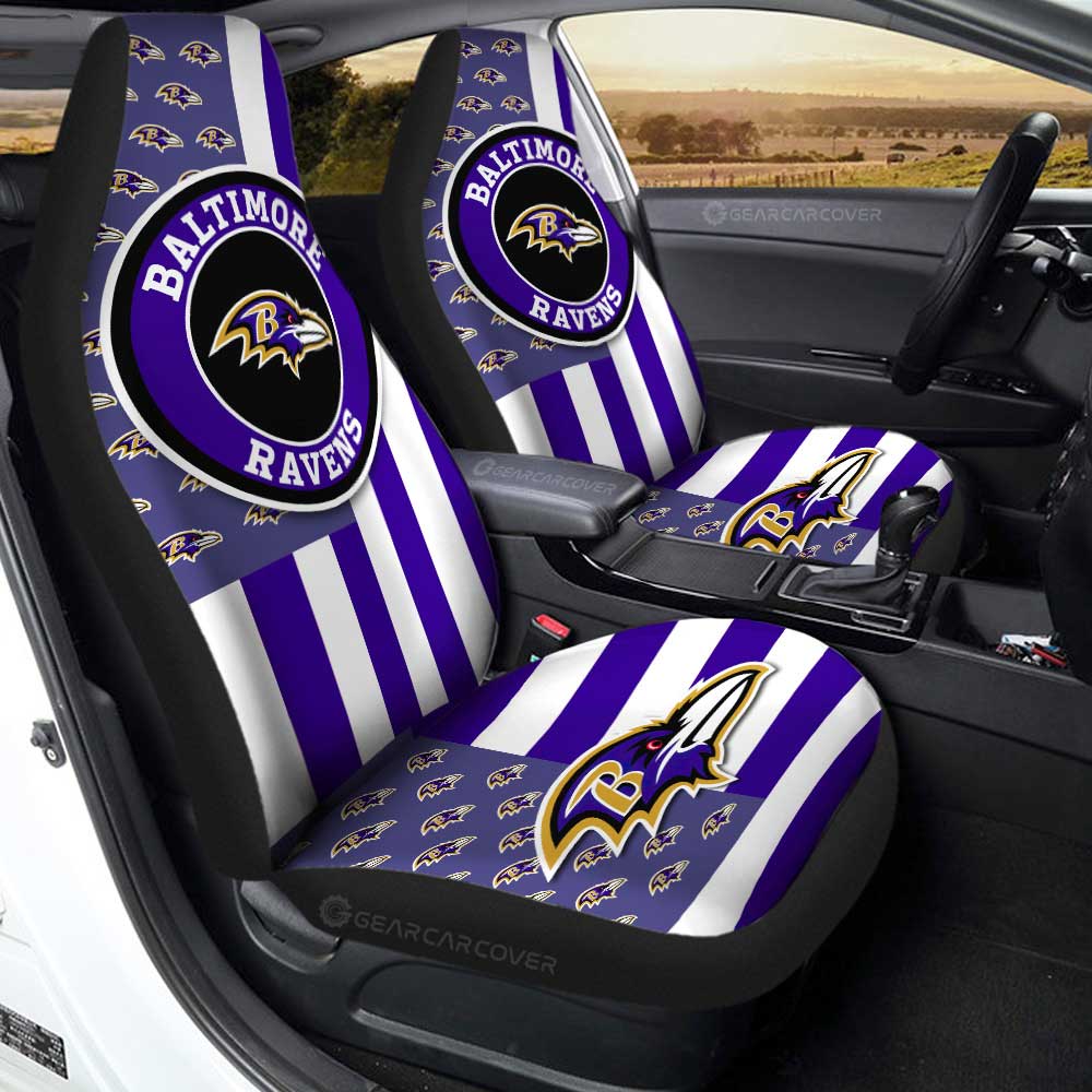 Baltimore Ravens Car Seat Covers Custom US Flag Style - Gearcarcover - 1