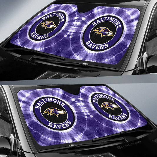 Baltimore Ravens Car Sunshade Custom Tie Dye Car Accessories - Gearcarcover - 2