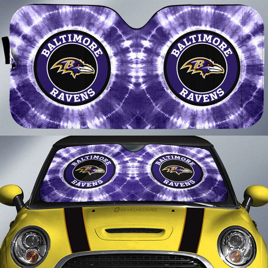 Baltimore Ravens Car Sunshade Custom Tie Dye Car Accessories - Gearcarcover - 1