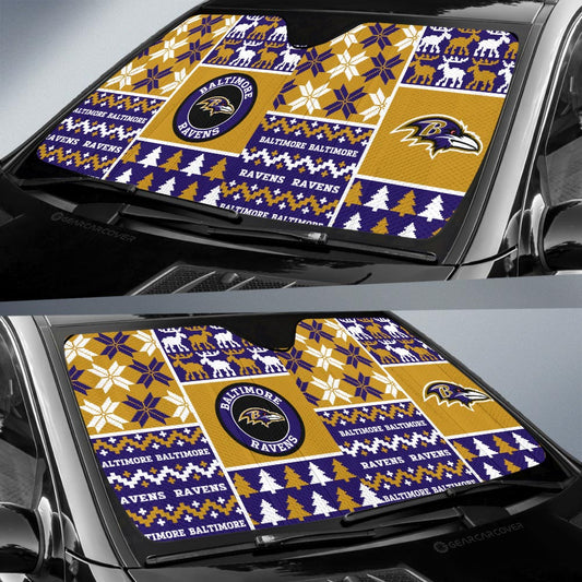 Baltimore Ravens Car Sunshade Custom Ugly Style Car Accessories - Gearcarcover - 2
