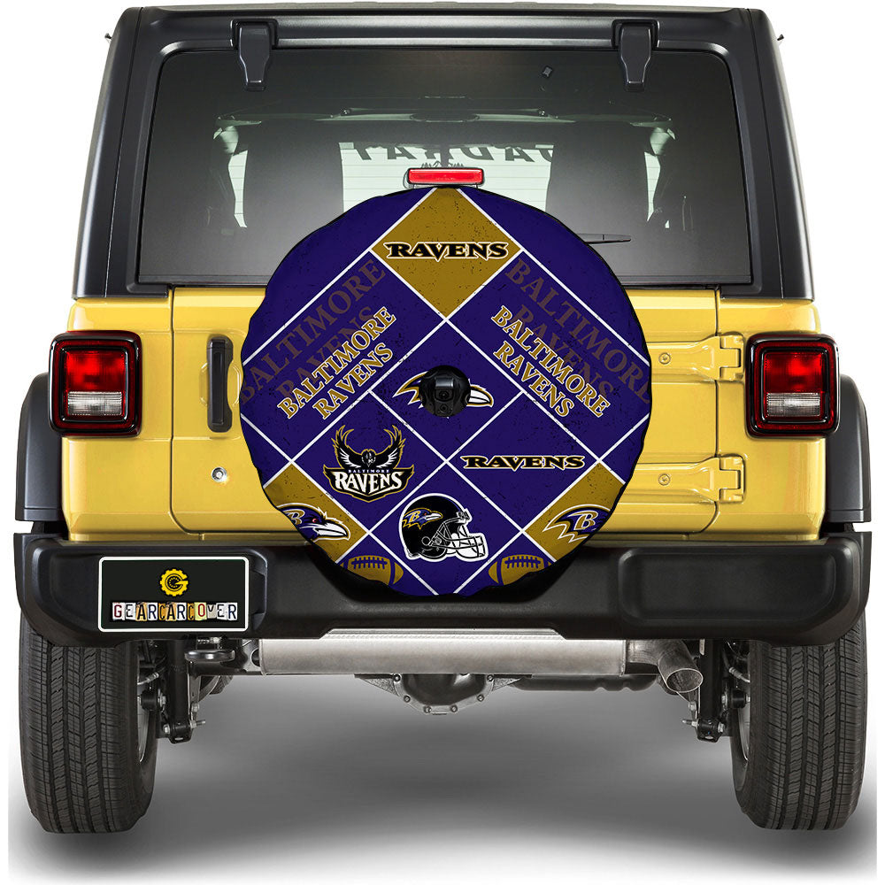 Baltimore Ravens Spare Tire Covers Camera Hole Sporty Team Collection - Gearcarcover - 1