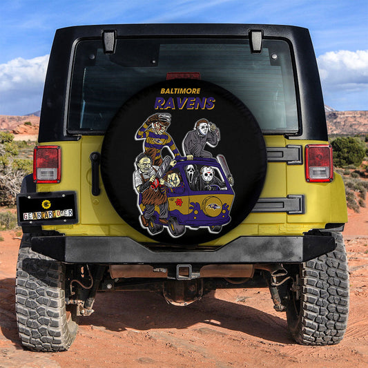 Baltimore Ravens Spare Tire Covers Horror Characters Car Accessories - Gearcarcover - 2