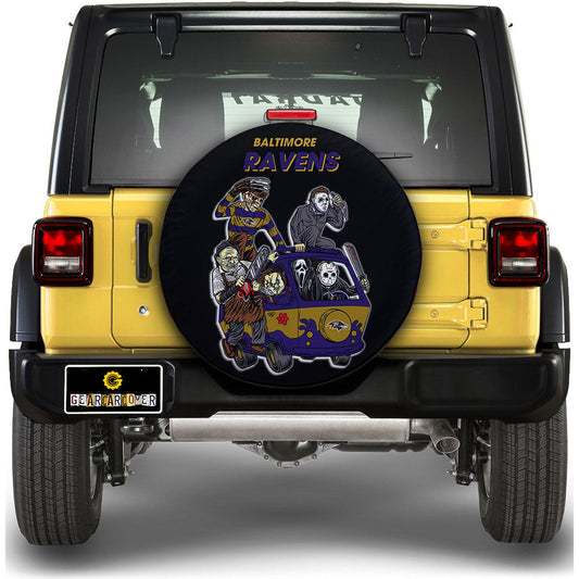 Baltimore Ravens Spare Tire Covers Horror Characters Car Accessories - Gearcarcover - 1