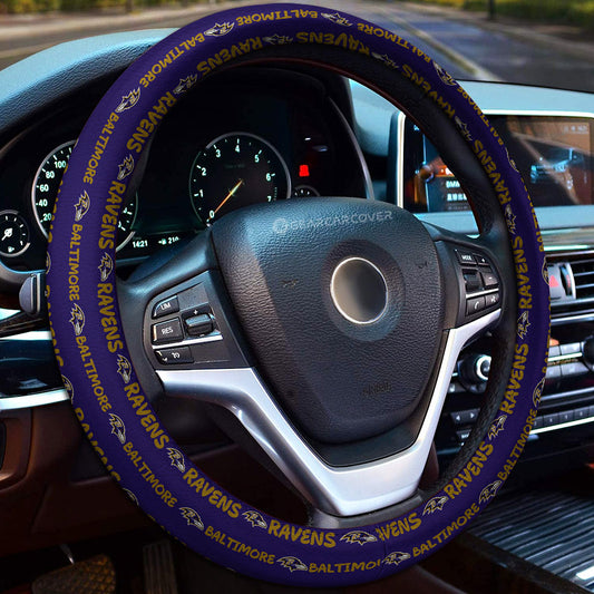 Baltimore Ravens Steering Wheel Cover Sporty Team Collection - Gearcarcover - 1