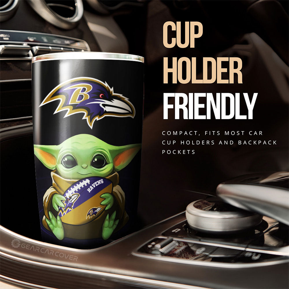 Baltimore Ravens Tumbler Cup Custom Car Accessories For Fan - Gearcarcover - 3