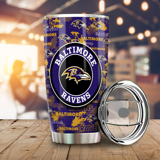 Baltimore Ravens Tumbler Cup Custom Car Accessories - Gearcarcover - 1
