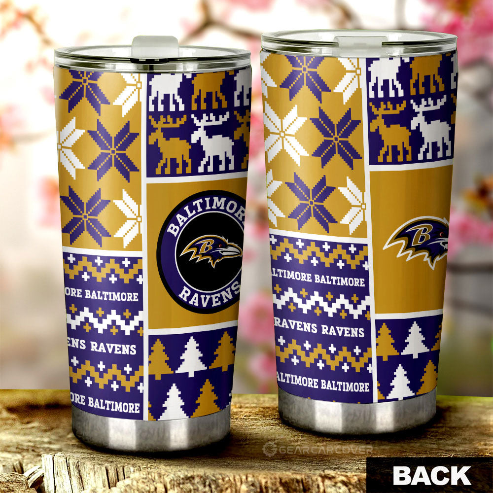 Baltimore Ravens Tumbler Cup Custom Ugly Style Car Accessories - Gearcarcover - 2