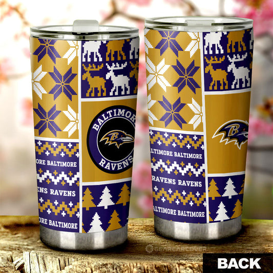Baltimore Ravens Tumbler Cup Custom Ugly Style Car Accessories - Gearcarcover - 2