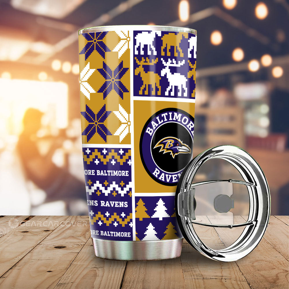 Baltimore Ravens Tumbler Cup Custom Ugly Style Car Accessories - Gearcarcover - 1