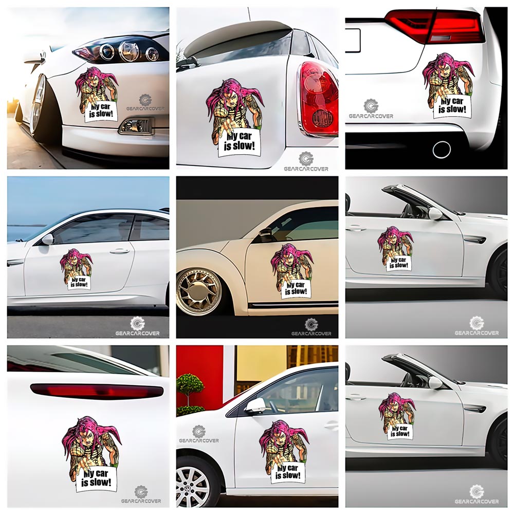 Bizarre Adventure Diavolo Car Sticker Custom My Car Is Slow Funny - Gearcarcover - 2