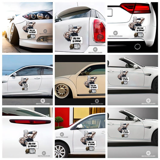 Bizarre Adventure Jean Pierre Polnareff Car Sticker Custom My Car Is Slow Funny - Gearcarcover - 2