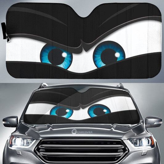 Black Angry Car Eyes Sun Shade Front Windshield Sun Visor Protector - Gearcarcover - 1