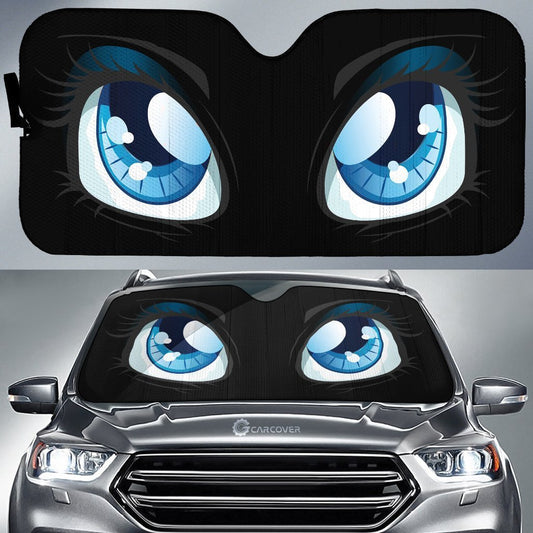 Black Cute Car Eyes Sun Shade Custom Cool Car Accessories - Gearcarcover - 1