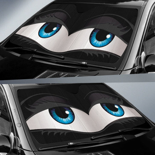 Black Glam Car Eyes Sun Shade Custom Cute Eyes Car Accessories - Gearcarcover - 2