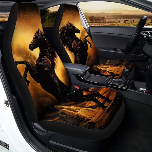 Black Horse Car Seat Covers Custom Horse Lover Car Accessories - Gearcarcover - 2
