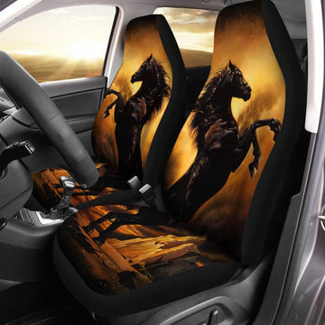 Black Horse Car Seat Covers Custom Horse Lover Car Accessories - Gearcarcover - 1