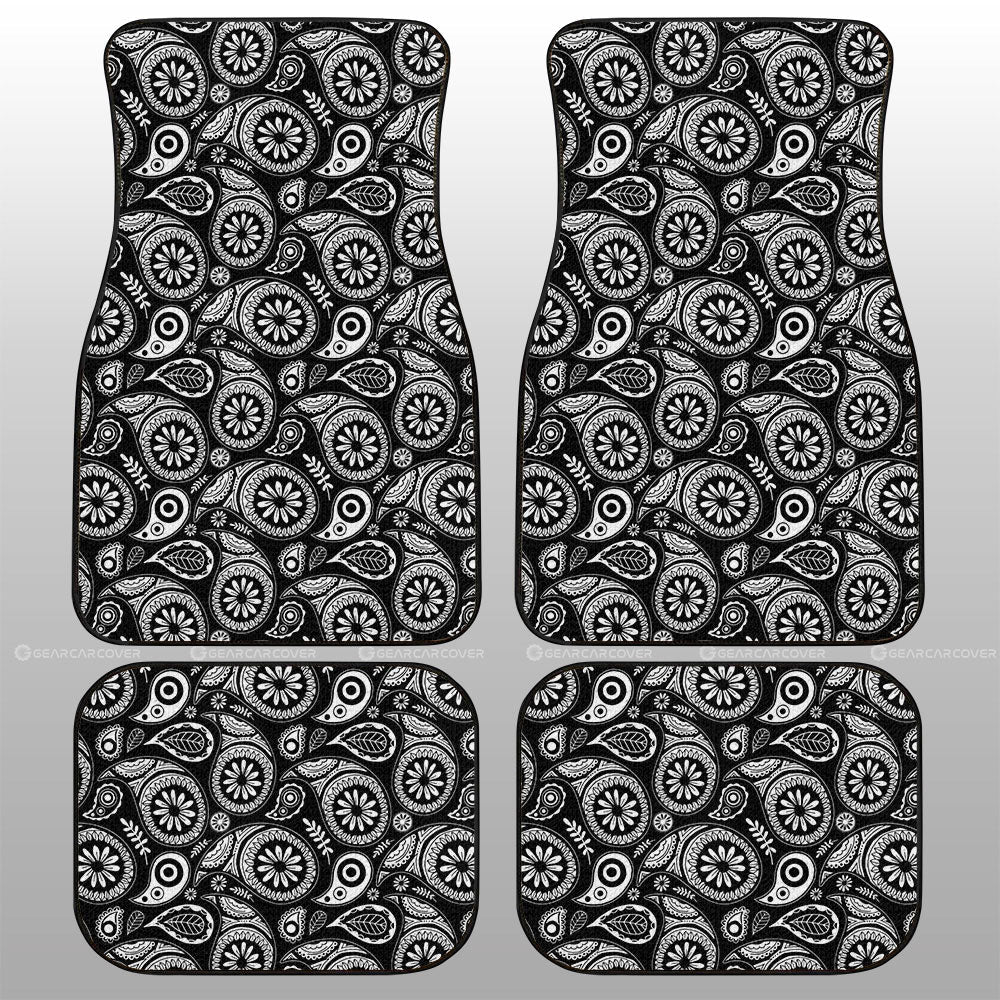 Black Paisley Pattern Car Floor Mats Custom Car Accessories - Gearcarcover - 1