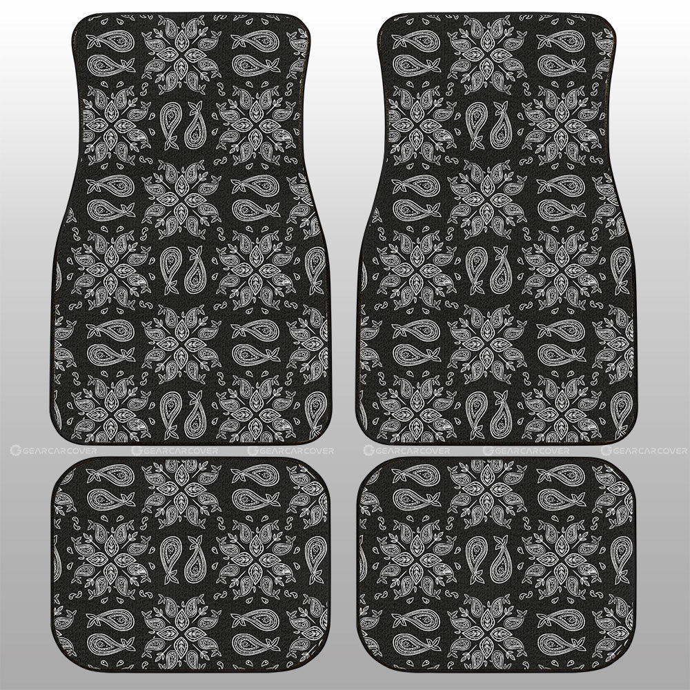 Black Paisley Pattern Car Floor Mats Custom Car Accessories - Gearcarcover - 1