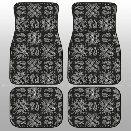 Black Paisley Pattern Car Floor Mats Custom Car Accessories - Gearcarcover - 1
