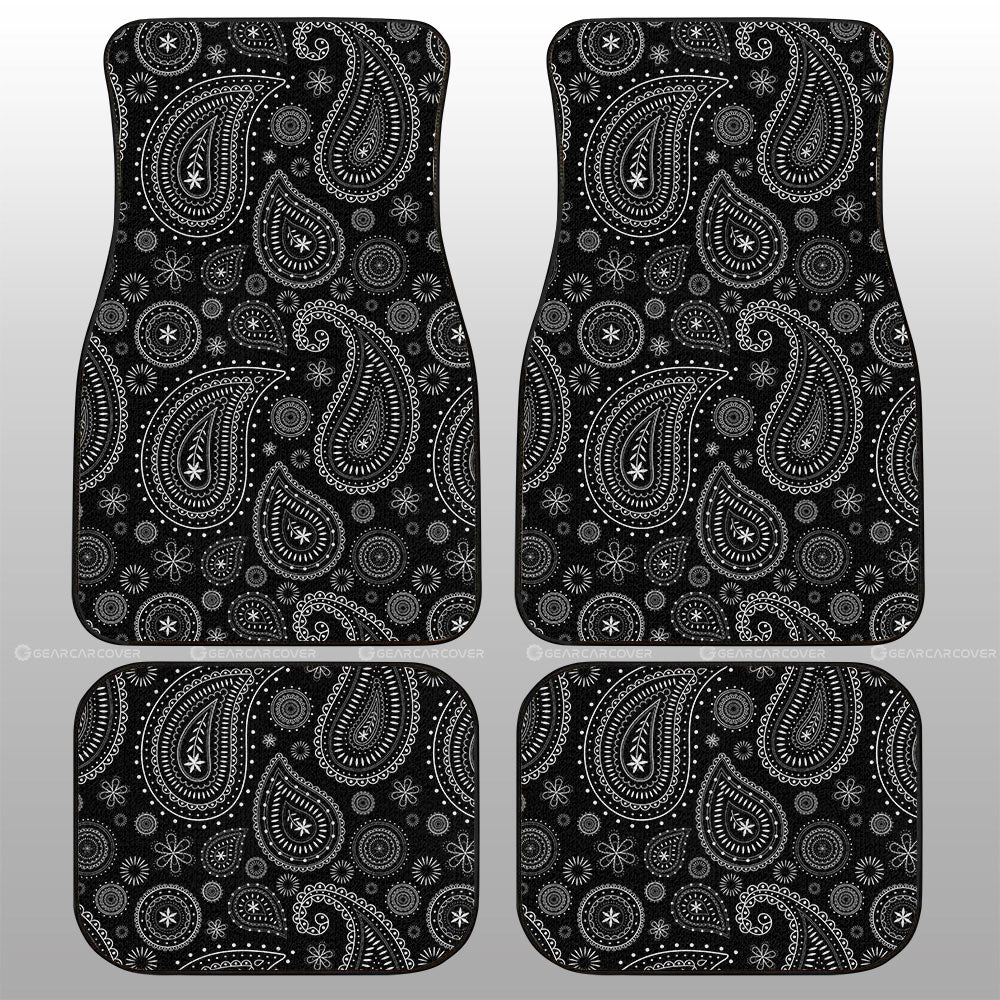 Black Paisley Pattern Car Floor Mats Custom Car Accessories - Gearcarcover - 1
