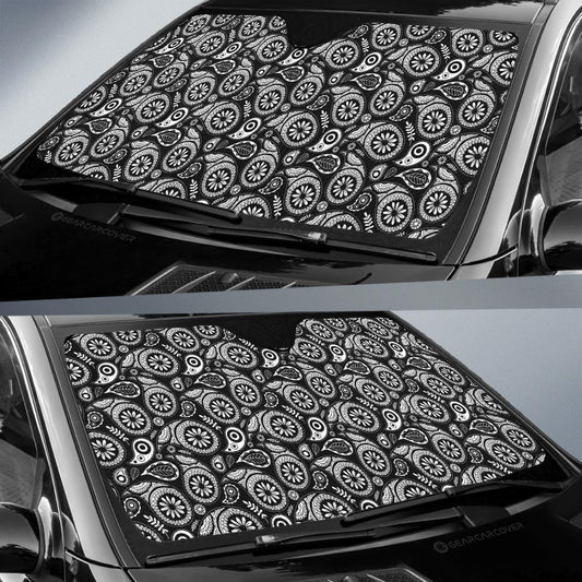 Black Paisley Pattern Car Sunshade Custom Car Accessories - Gearcarcover - 2