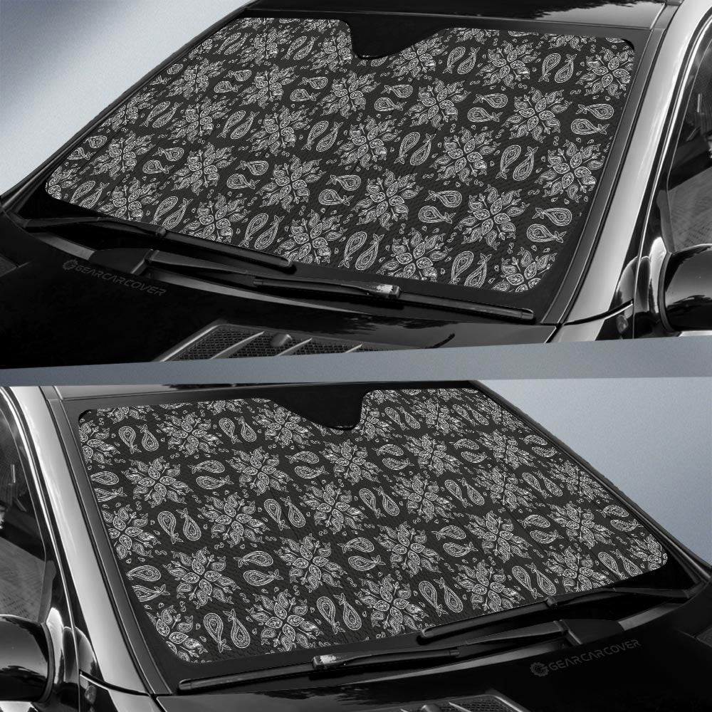 Black Paisley Pattern Car Sunshade Custom Car Accessories - Gearcarcover - 2