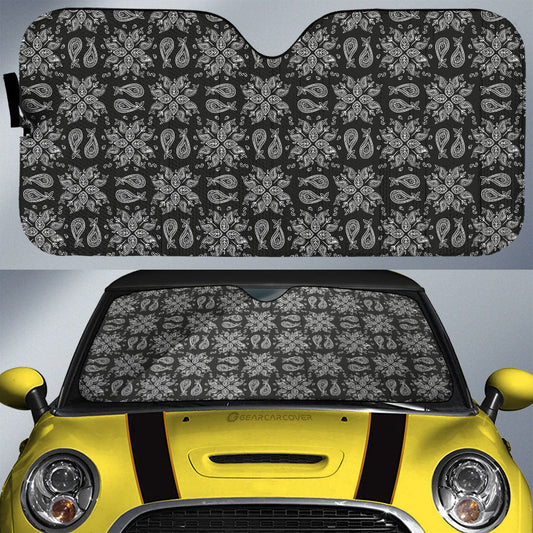 Black Paisley Pattern Car Sunshade Custom Car Accessories - Gearcarcover - 1