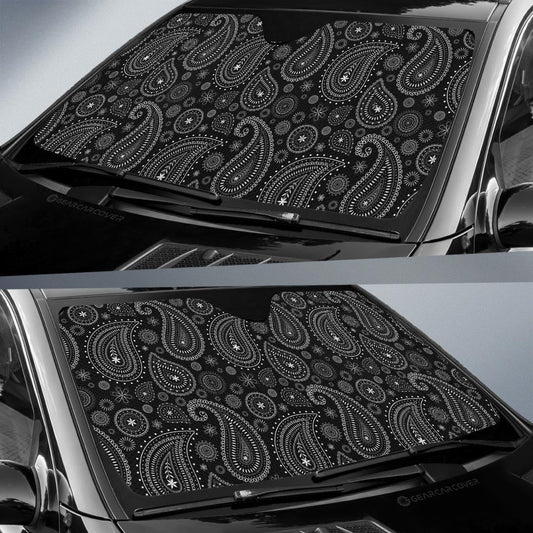 Black Paisley Pattern Car Sunshade Custom Car Accessories - Gearcarcover - 2
