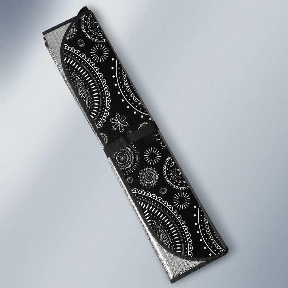 Black Paisley Pattern Car Sunshade Custom Car Accessories - Gearcarcover - 3