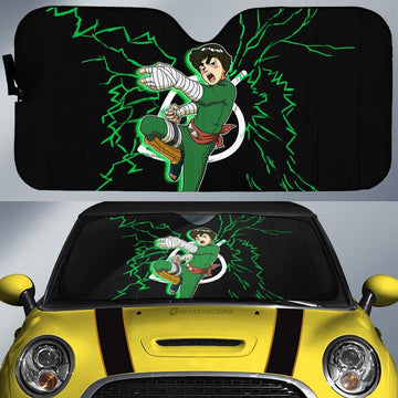 Black Rock Lee Car Sunshade Custom Anime - Gearcarcover - 1