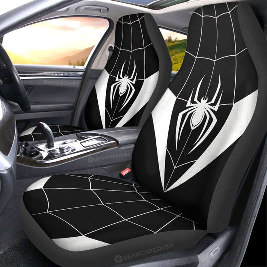 Black & White Spider Car Seat Covers Custom Symbol Spider Car Accessories - Gearcarcover - 2