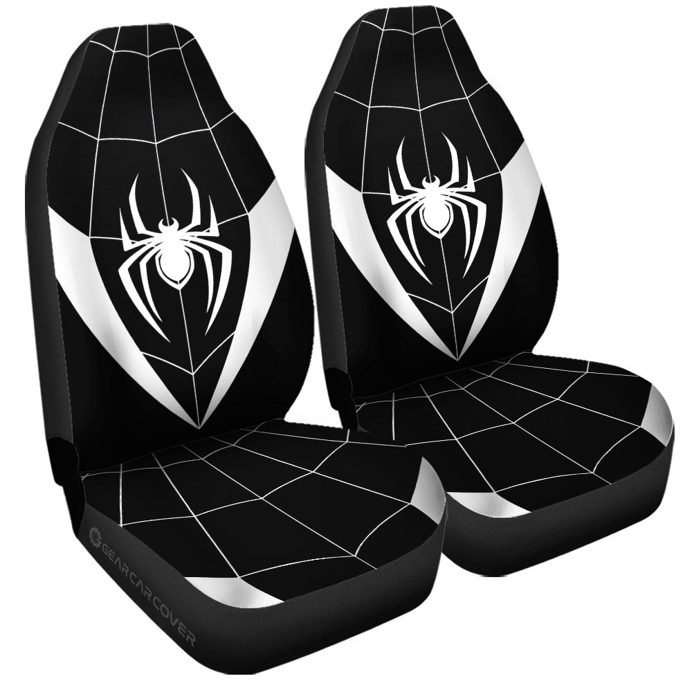 Black & White Spider Car Seat Covers Custom Symbol Spider Car Accessories - Gearcarcover - 3