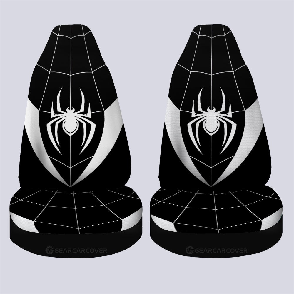 Black & White Spider Car Seat Covers Custom Symbol Spider Car Accessories - Gearcarcover - 4