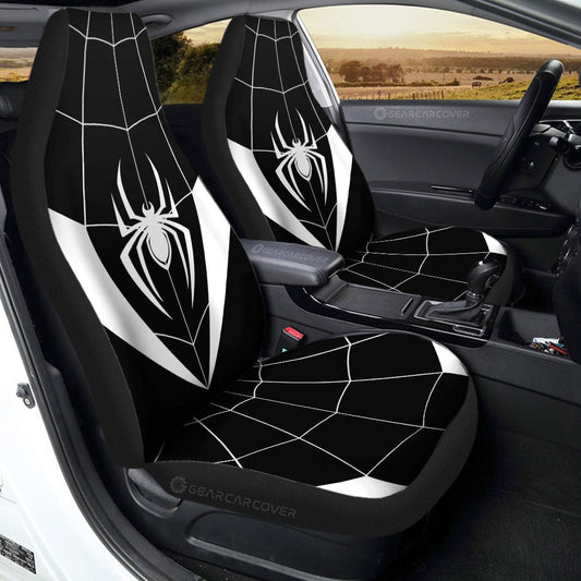 Black & White Spider Car Seat Covers Custom Symbol Spider Car Accessories - Gearcarcover - 1