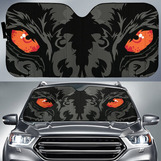 Black Wolf Car Eyes Sun Shade Custom Car Accessories - Gearcarcover - 1