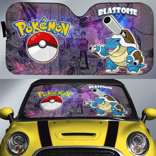 Blastoise Car Sunshade Custom Anime Galaxy Manga Style - Gearcarcover - 1