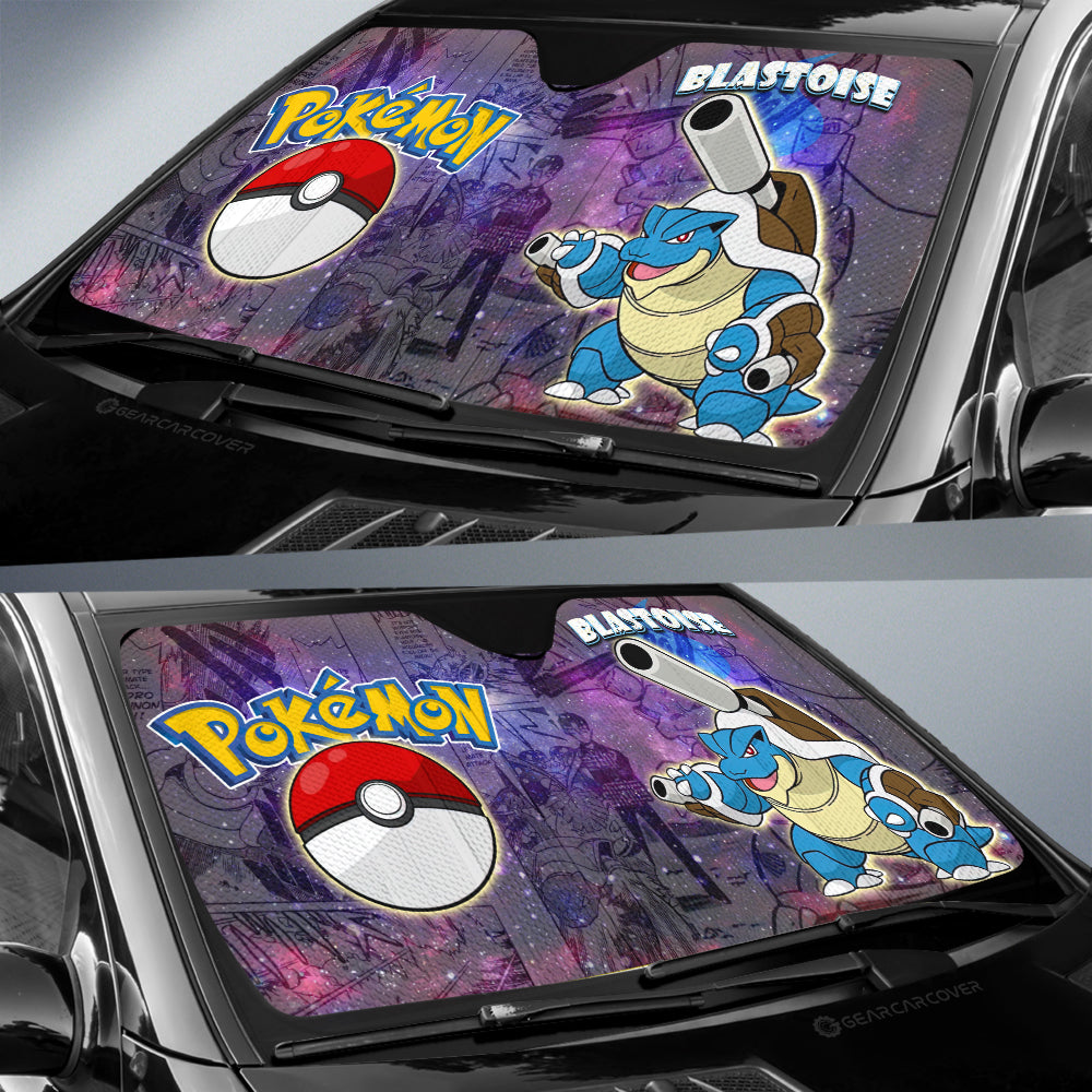 Blastoise Car Sunshade Custom Galaxy Manga Style - Gearcarcover - 2