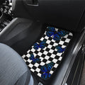 Blue Butterfly Checkerboard Car Floor Mats Custom Car Accessories - Gearcarcover - 5