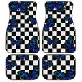 Blue Butterfly Checkerboard Car Floor Mats Custom Car Accessories - Gearcarcover - 1