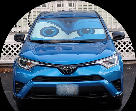 Blue Car Eyes Sun Shade Custom Car Accessories - Gearcarcover - 2