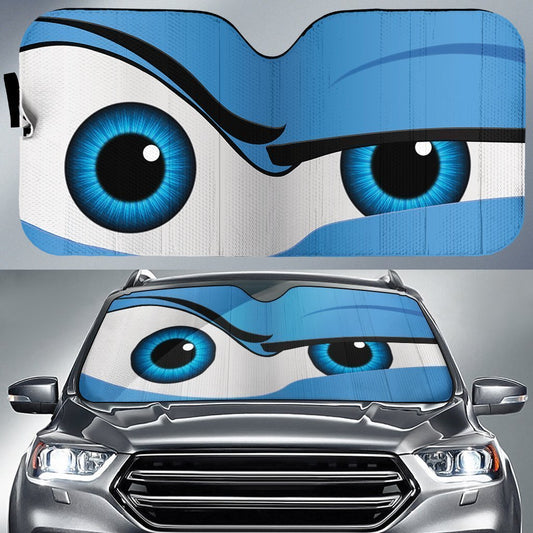 Blue Car Eyes Sun Shade Custom Car Accessories - Gearcarcover - 1